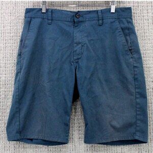 KREW Shorts Mens 32 Navy Blue Faded Klassic Denim Flat Front Outdoor Cotton